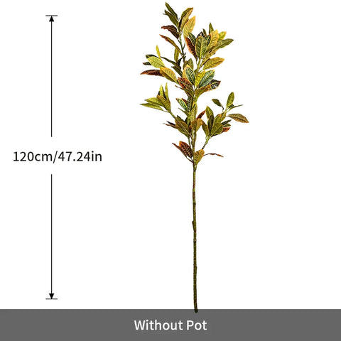 120cm Lifelike Ficus: Vibrant Rubber Plant with Autumn Leaves - Perfect for Home & Garden Décor