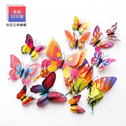 12pcs 3D Double Layer Butterflies Wall Sticker Set - Perfect for Living Room, Wedding, and Kids' Decor