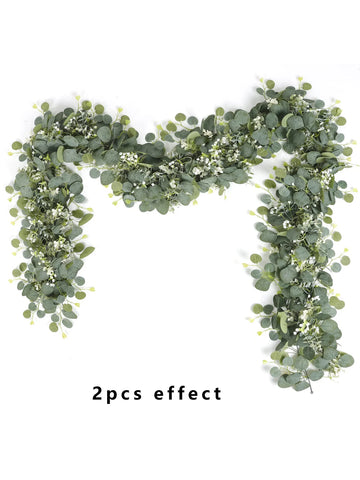 Premium Artificial Eucalyptus Garland with White Flowers - Perfect Spring Vines for Wedding & Home Décor