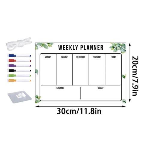 1Set Acrylic Dry Erase Weekly Planner & Marker Set