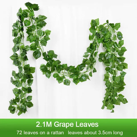 Enhance Your Décor with 2.1M Artificial Green Ivy Leaf Garland – Perfect for Home, Garden, Wedding, and Parties