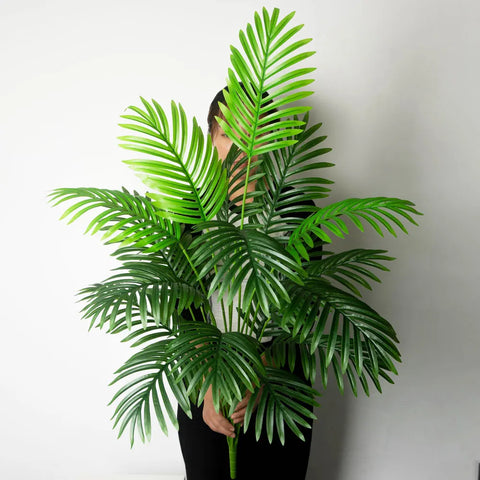 90-120cm Lifelike Artificial Palm Tree with Monstera Accents - Perfect for Home & Garden Decor
