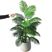 90-120cm Lifelike Artificial Palm Tree with Monstera Accents - Perfect for Home & Garden Decor