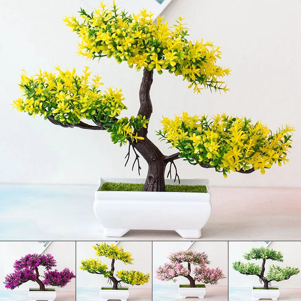 Artificial Bonsai Garden - Lifelike Plants & Flowers for Home, Office, and Hotel Decor
