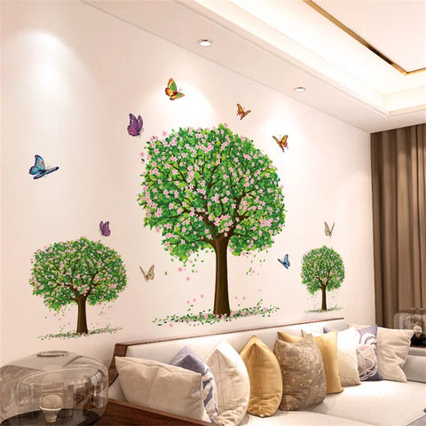 DIY Self-adhesive Wall Stickers - Transform Your Living Room with Flowers and Butterflies