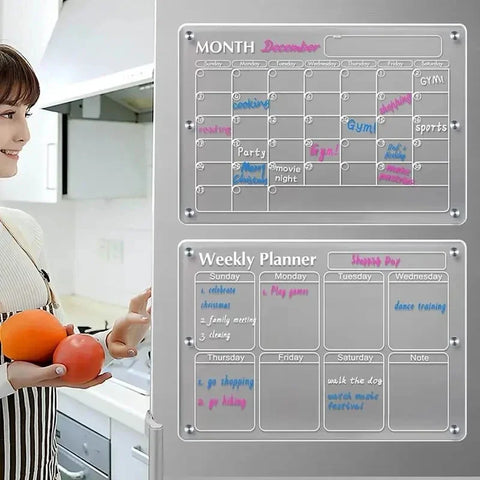 Clear Acrylic Weekly Planner Magnet: Organize Your Schedule with Style
