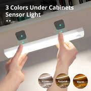 LED Motion Sensor Cabinet Light - Wireless, USB Rechargeable, Perfect for Kitchen Cabinets and Wardrobes