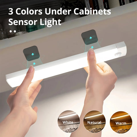 LED Motion Sensor Cabinet Light - Wireless, USB Rechargeable, Perfect for Kitchen Cabinets and Wardrobes